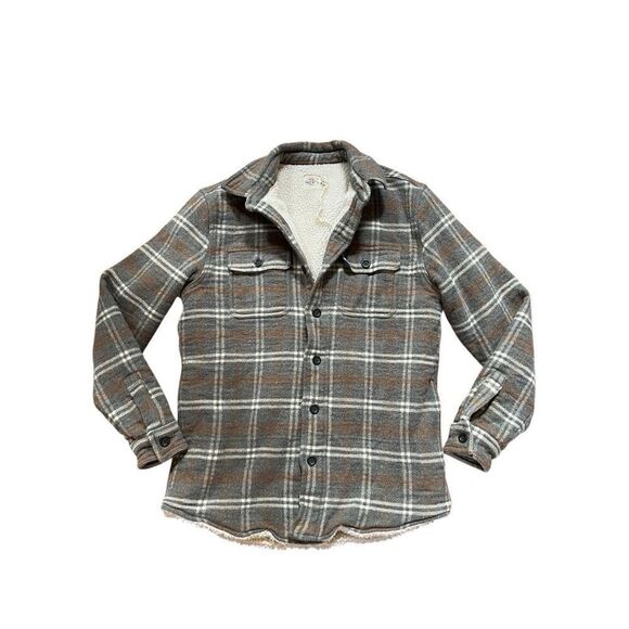 FAHERTY BRAND Sherpa Lined Wool Blend Plaid Shirt Jacket Dover Plaid Men’s M - Picture 1 of 14
